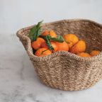 Woven Bankuan & Rattan Ruffled Bowl, Natural