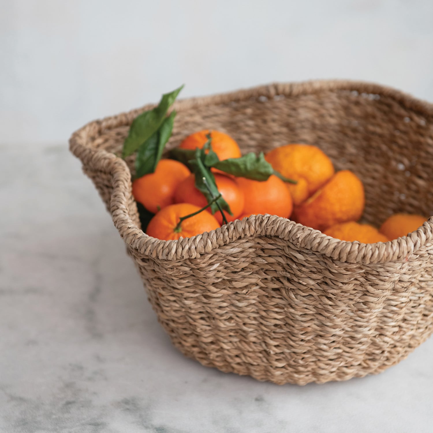 Woven Bankuan & Rattan Ruffled Bowl, Natural
