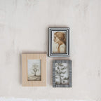 Resin Striped Photo Frame, White & Caramel