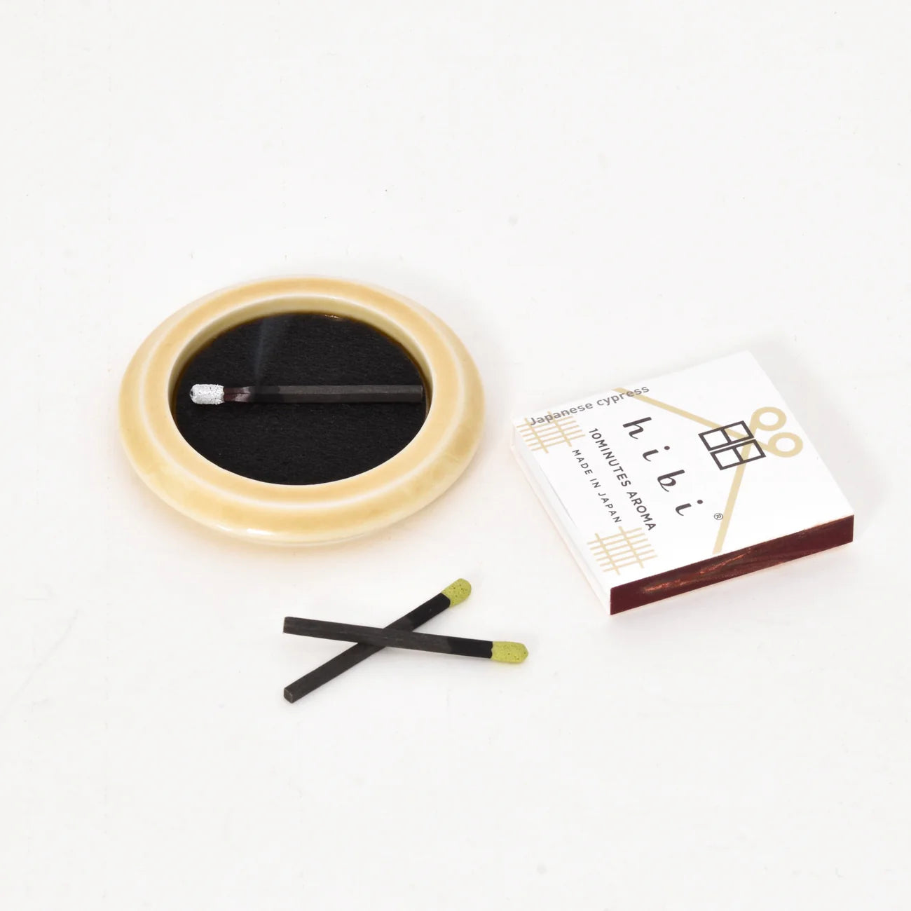 Hibi Match - Seto Incense Tray - Round — styled