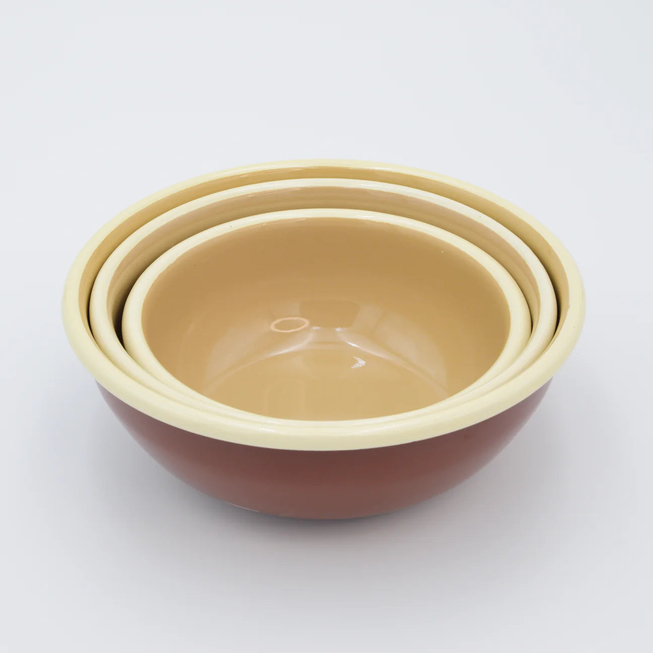 Enamel Bowls Set of 3, Chestnut