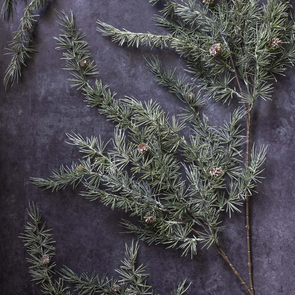 Artificial Cedar and Pinecone Branch
