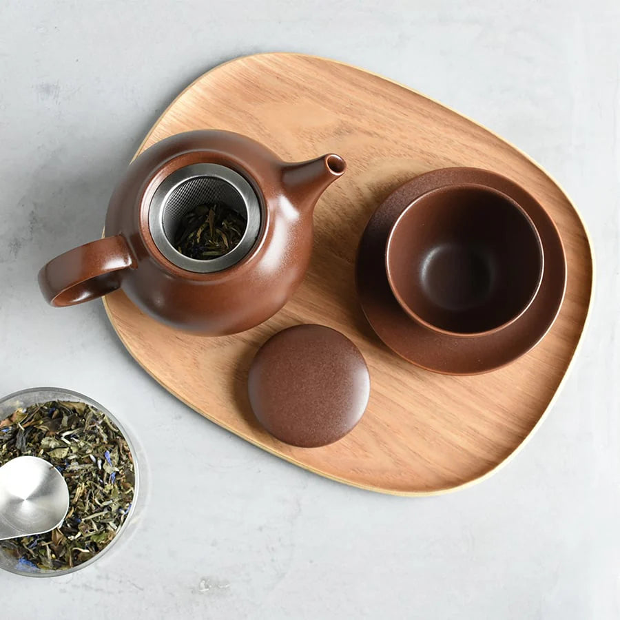 PEBBLE cup & saucer 180ml - brown — detail view