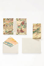 Hand-Marbled Notecards in Flatiron Feather, Set of 8