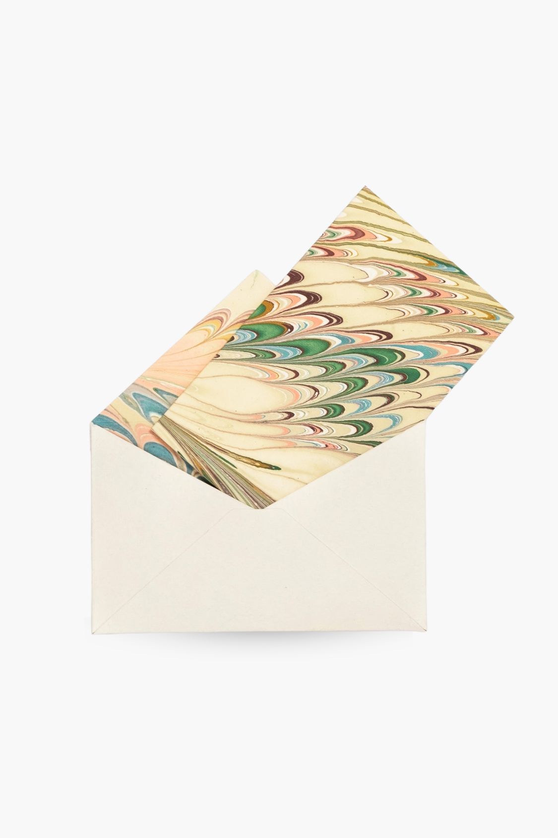Hand-Marbled Notecards in Flatiron Feather, Set of 8