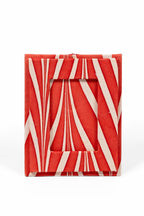 Mini Hand-Marbled Picture Frame Ornament in Candy Cane