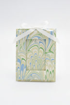 Mini Hand-Marbled Picture Frame Ornament in Seaglass Peacock