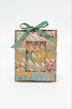 Mini Hand-Marbled Picture Frame Ornament in Flatiron Feathers