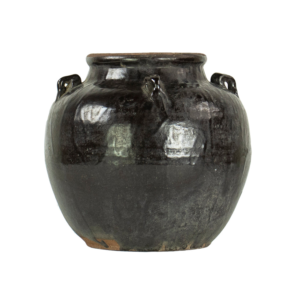 Glazed 4-Handle Pot, Large