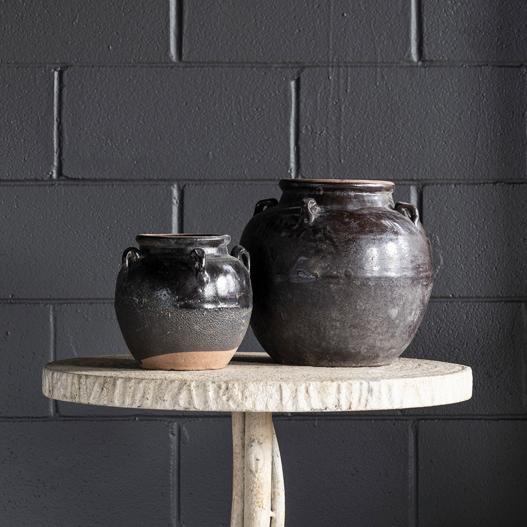 Glazed 4-Handle Pot, Large
