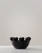 Ounagha Tadelakt Bowl Vase With Balls - Black