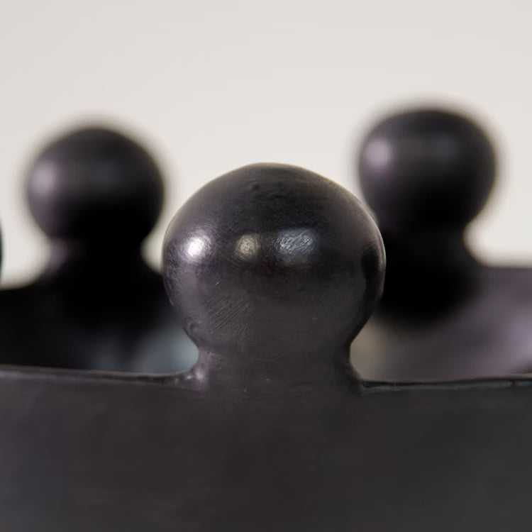 Ounagha Tadelakt Bowl Vase With Balls - Black