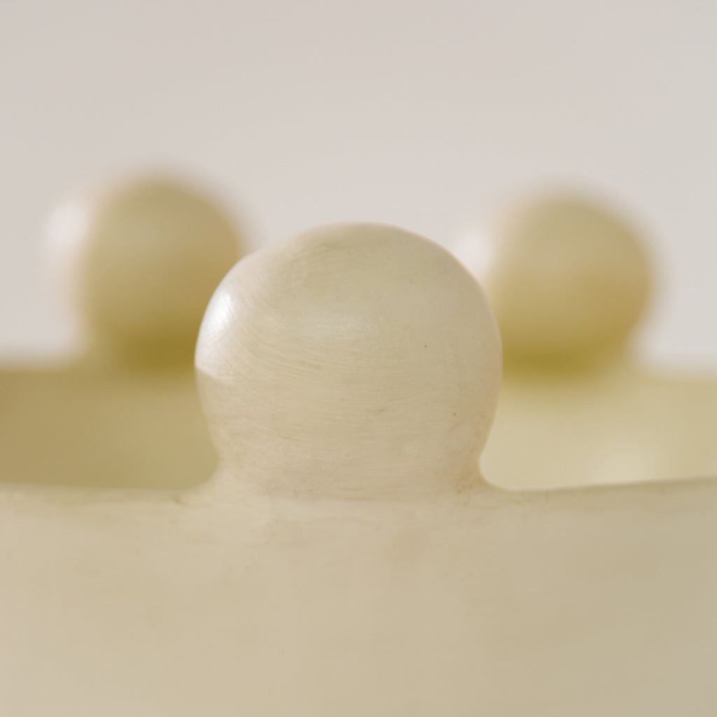 Ounagha Tadelakt Bowl Vase With Balls - Eggshell, Large