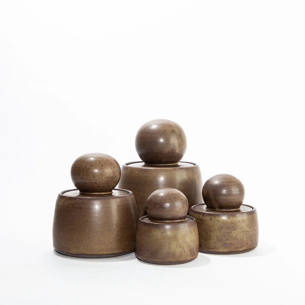 Olive Brown Stash Jars