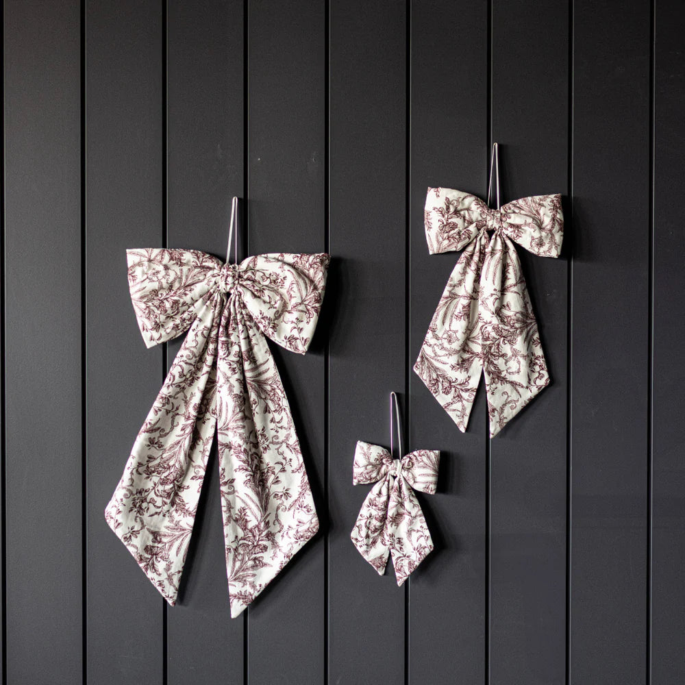 Star Toile Baby Burgundy Bows