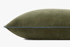 Liza Velvet Pillow in Green, 16" x 26"