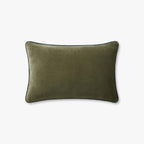 Liza Velvet Pillow in Green, 16" x 26"