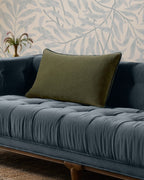 Liza Velvet Pillow in Green, 16" x 26"