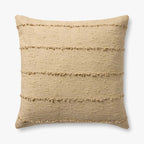 Raised Stripe Pillow in Natural, 26" x 26"