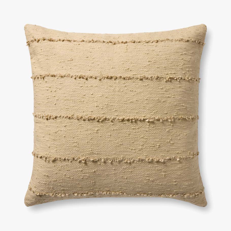 Raised Stripe Pillow in Natural, 26" x 26"