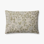 Botanical Tulip Pillow in Natural/Sage, 16" x 26"