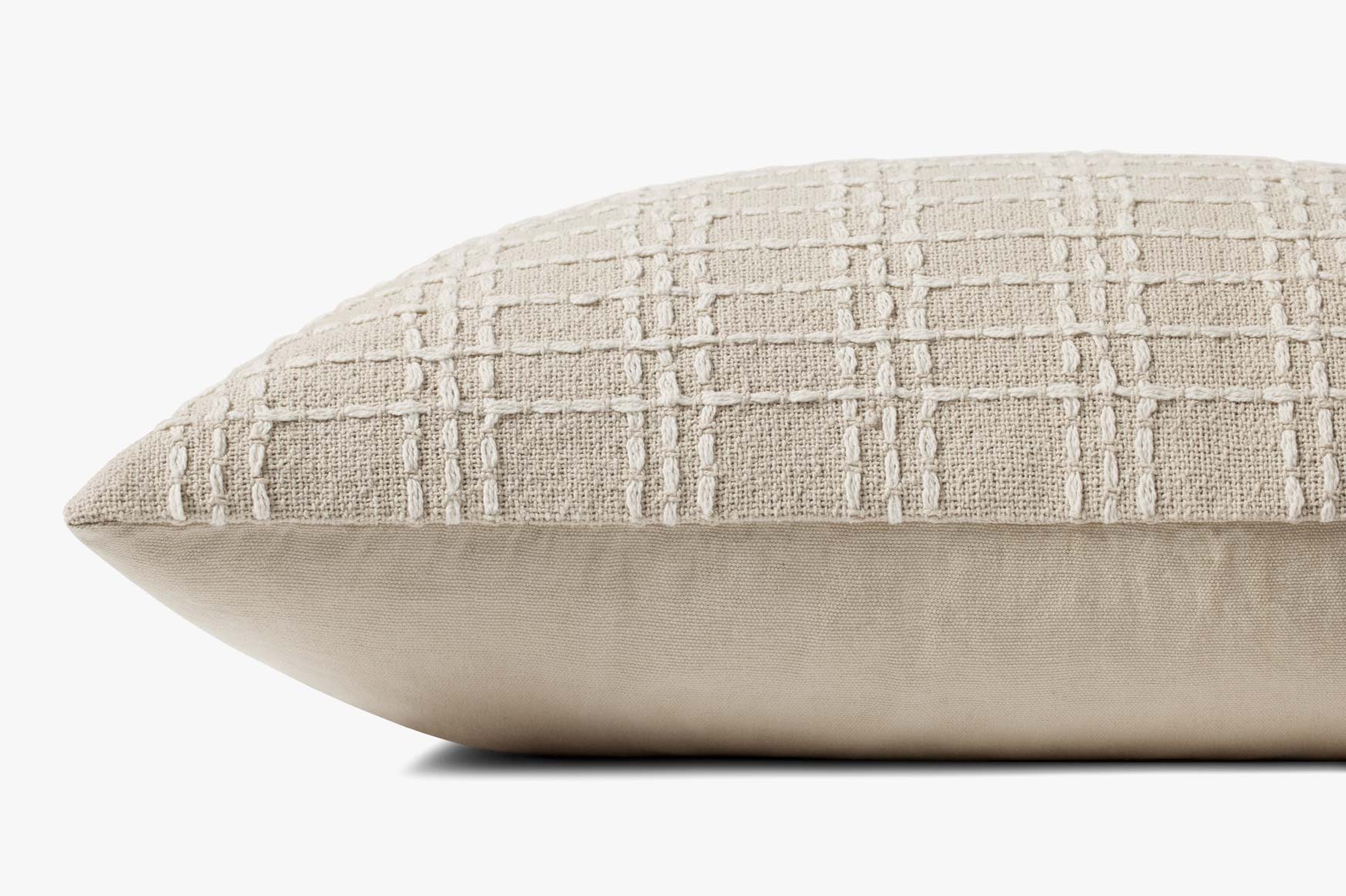 Hand Woven Beige/Ivory Pillow 20"x26"