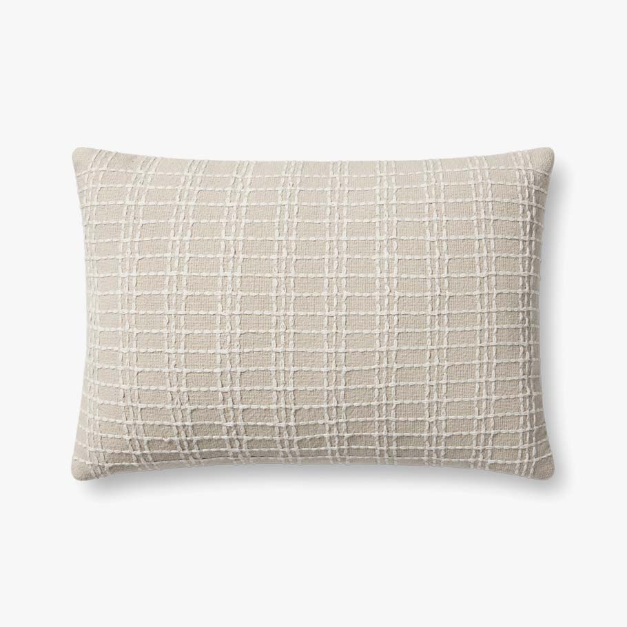 Hand Woven Beige/Ivory Pillow 20"x26"