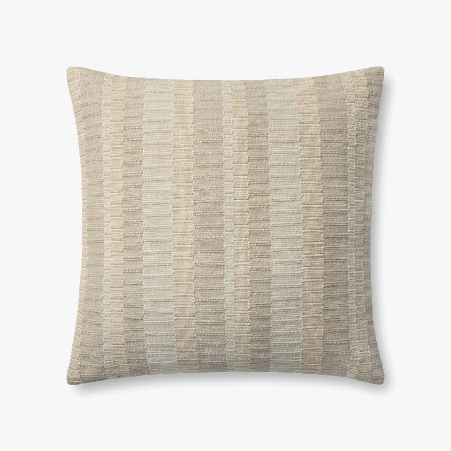 Striped Pillow in Natural/Ivory, 22" x 22"