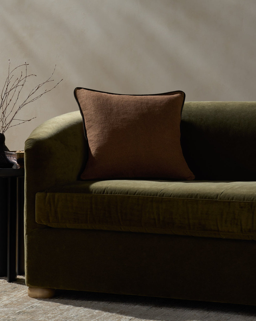Hudson Pillow in Brown/Black, 20" x 20"