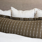 Ruffle Bolster Pillow - Dark Olive