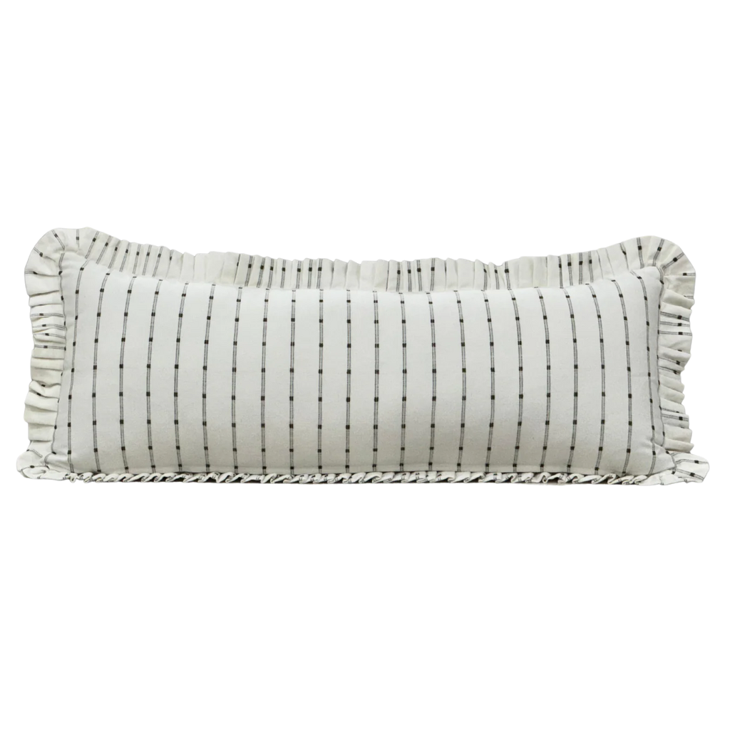 Ruffle Bolster Pillow - White Olive