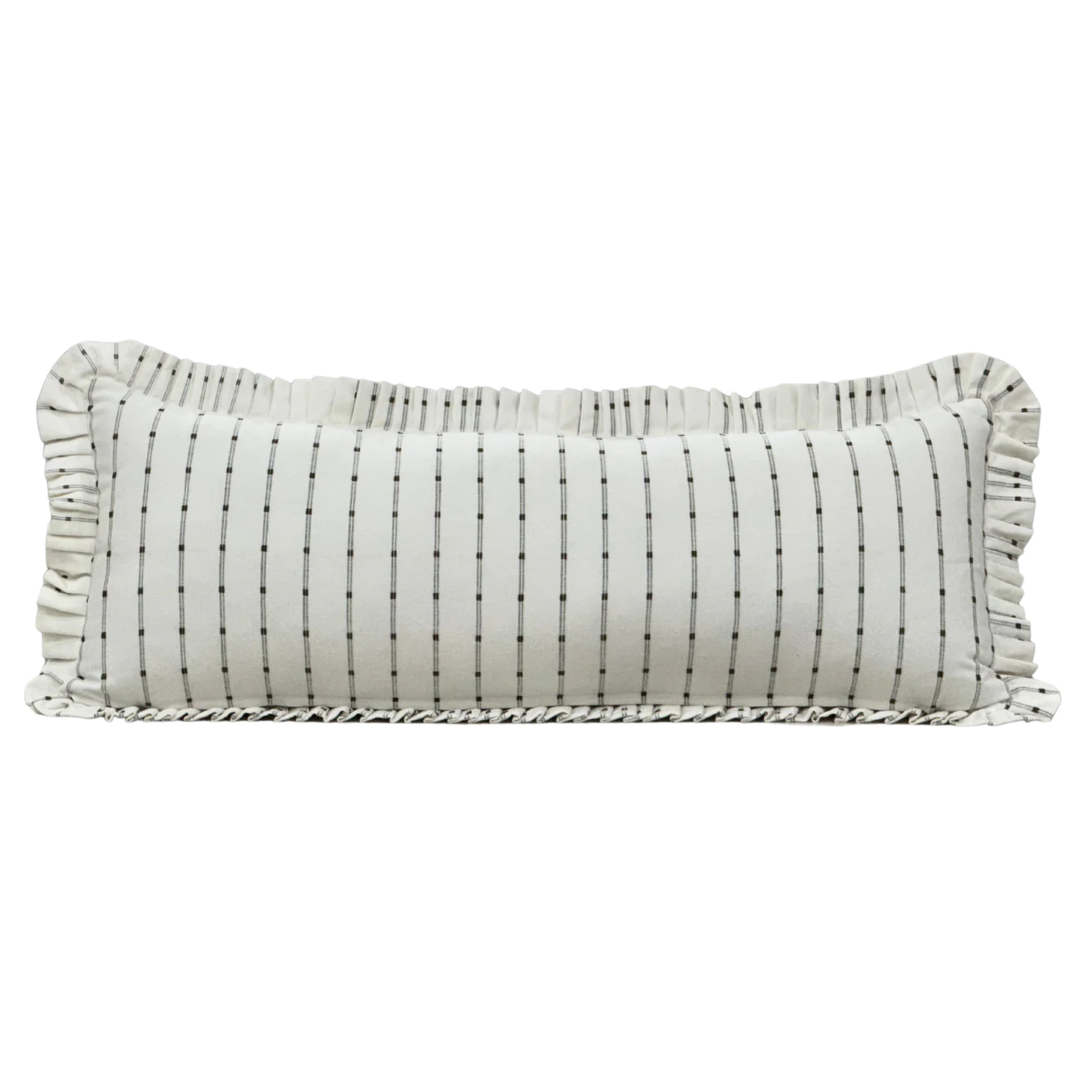 Ruffle Bolster Pillow - White Olive