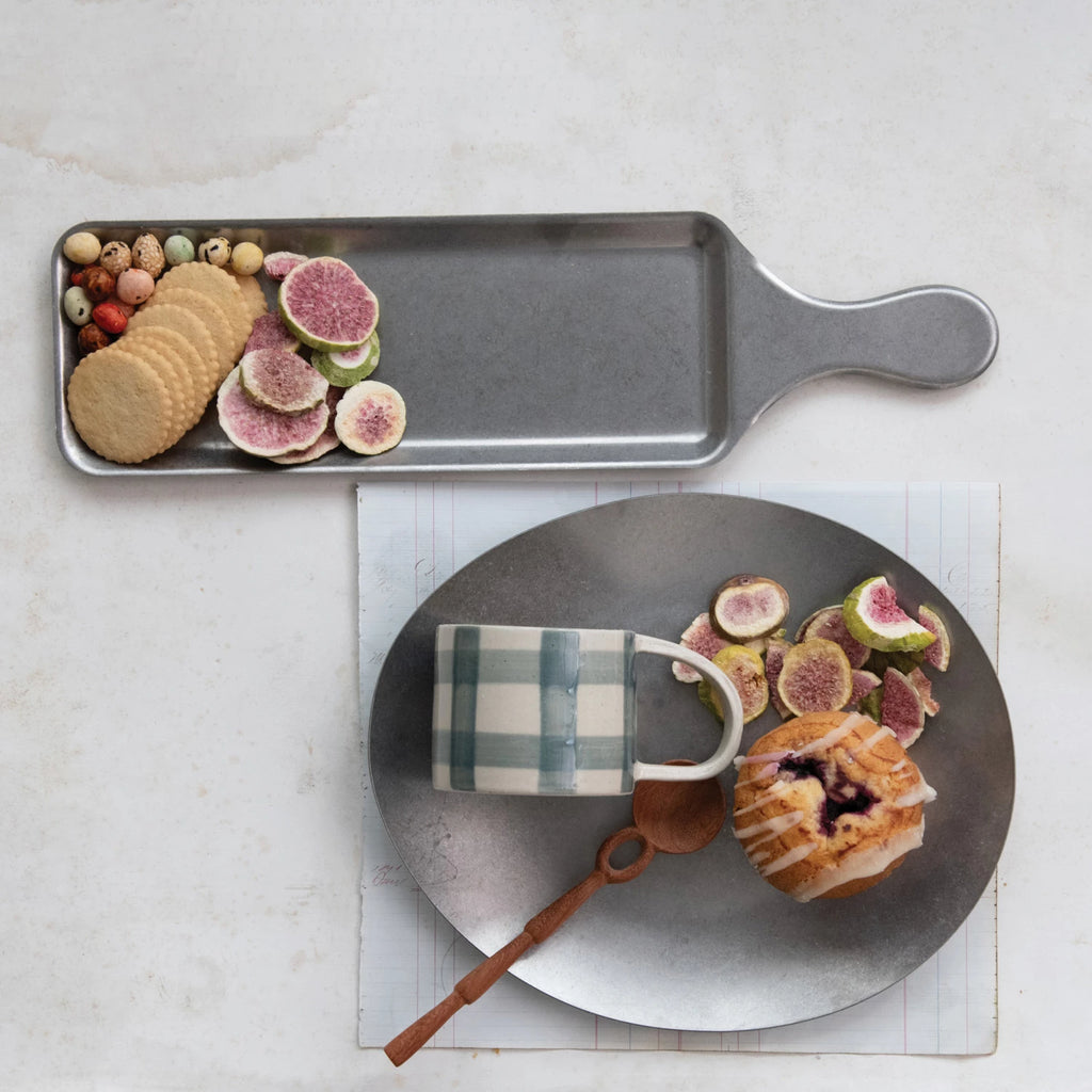 Stainless Steel Platter, Brushed Pewter Finish