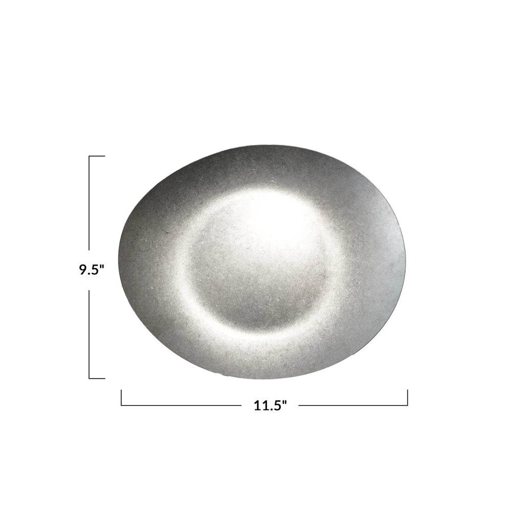 Stainless Steel Platter, Brushed Pewter Finish