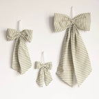 Striped Bow - Light Green