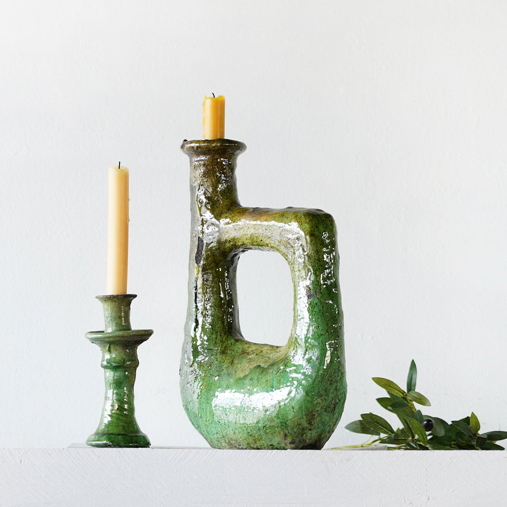 Tamegroute Taper Candle Holder, Green Large
