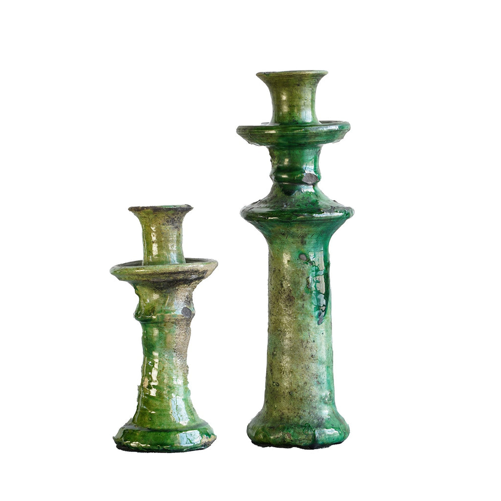 Tamegroute Taper Candle Holder, Green Small