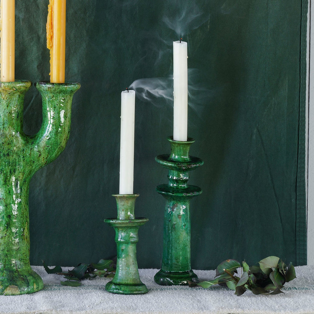 Tamegroute Taper Candle Holder, Green Small