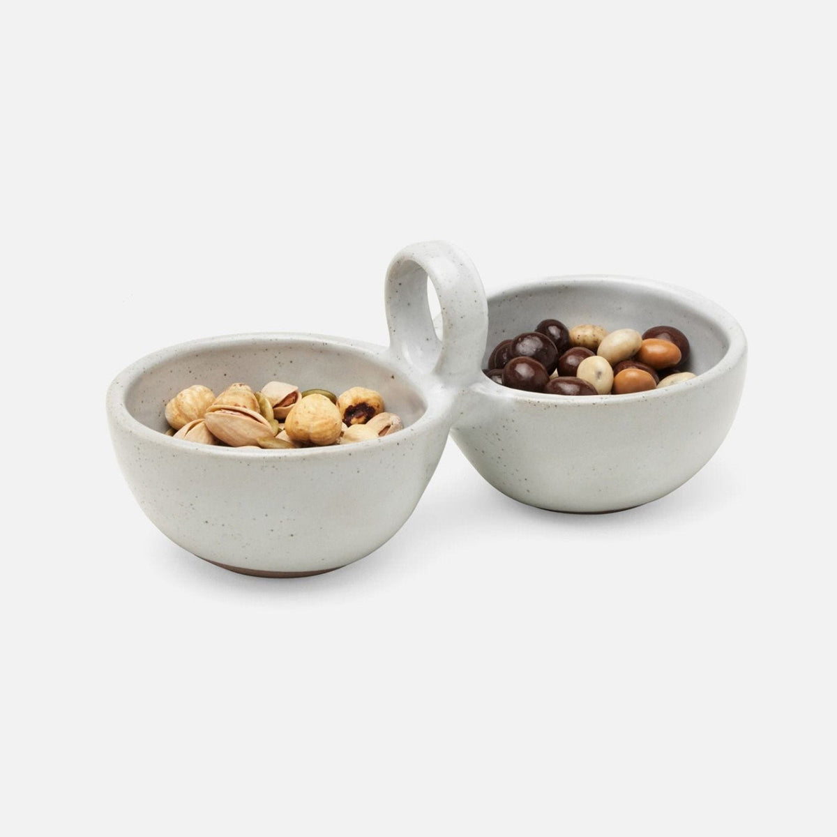 Desmond Double Snack Bowl in White Salt Glaze (Set of 2)