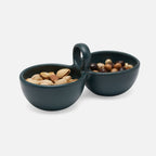 Desmond Double Snack Bowl in Midnight Teal (Set of 2)