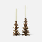 Kevin Tree Candle Holders in Antique Brass, Small (Set of 2)