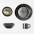 Marcus Dinner Plate in Black Glaze, Set of 4