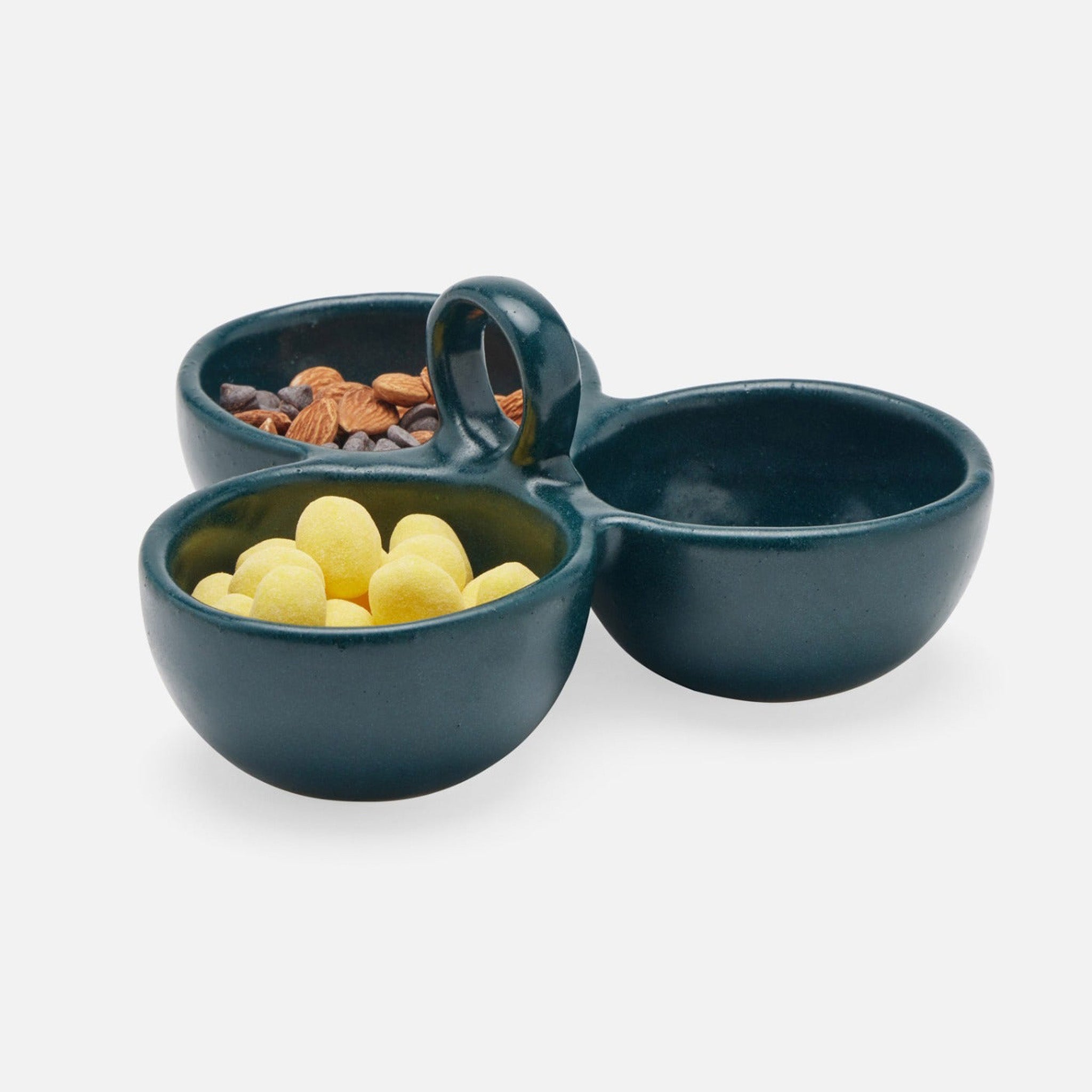 Desmond Triple Snack Bowl in Midnight Teal