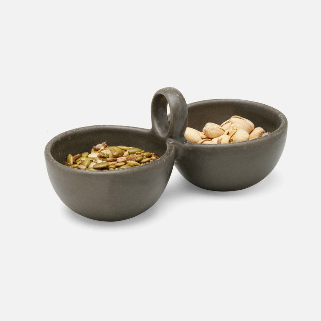 Desmond Double Snack Bowl in Gray Salt Glaze (Set of 2)