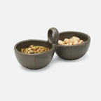 Desmond Double Snack Bowl in Gray Salt Glaze (Set of 2)