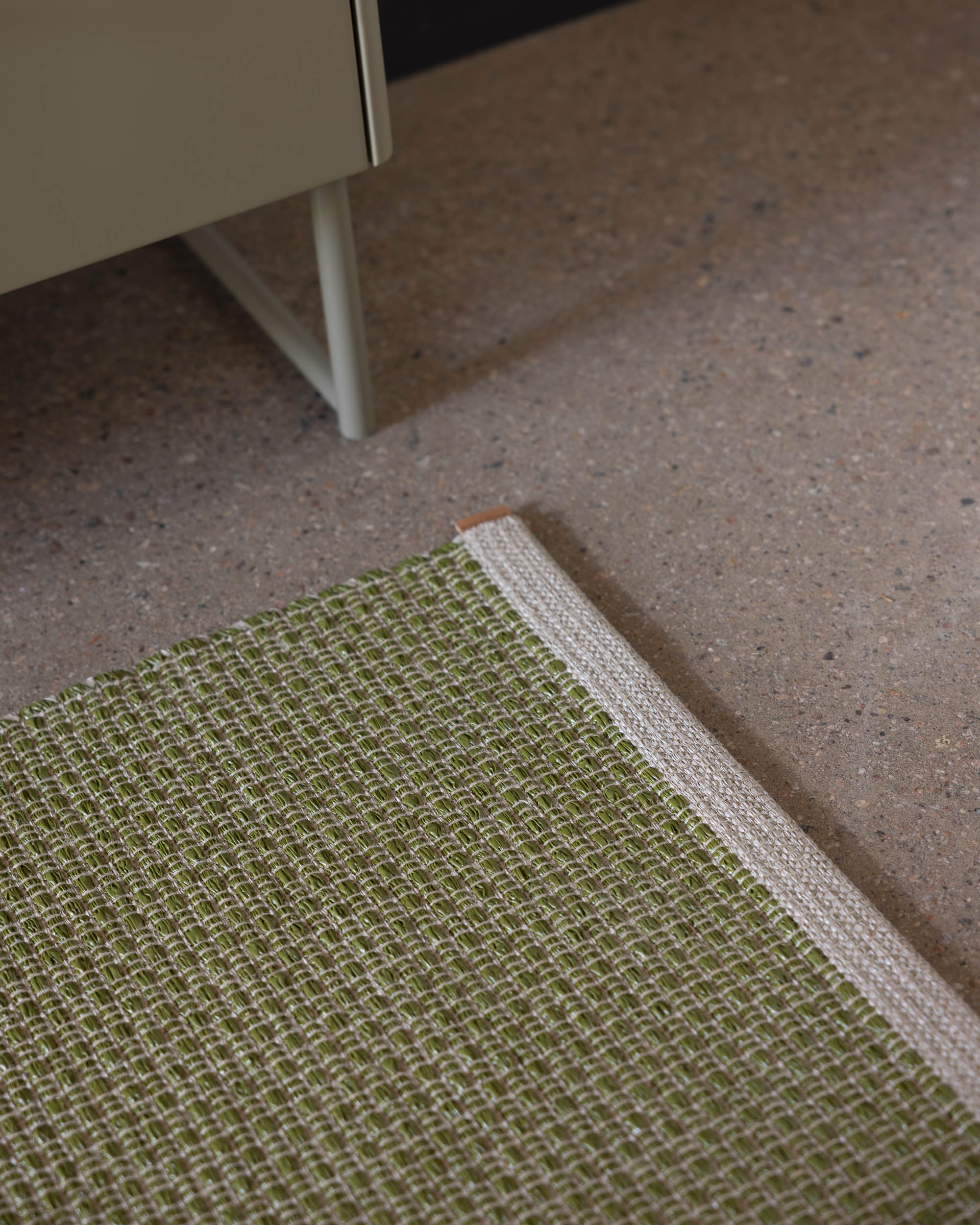 Pappelina Nils Rug in Dark Olive, 2'4" x 3'11"
