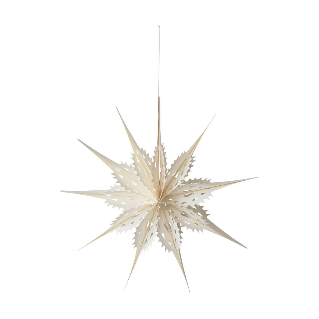 Recycled Paper Folding Snowflake Ornament, Ivory – 18"
