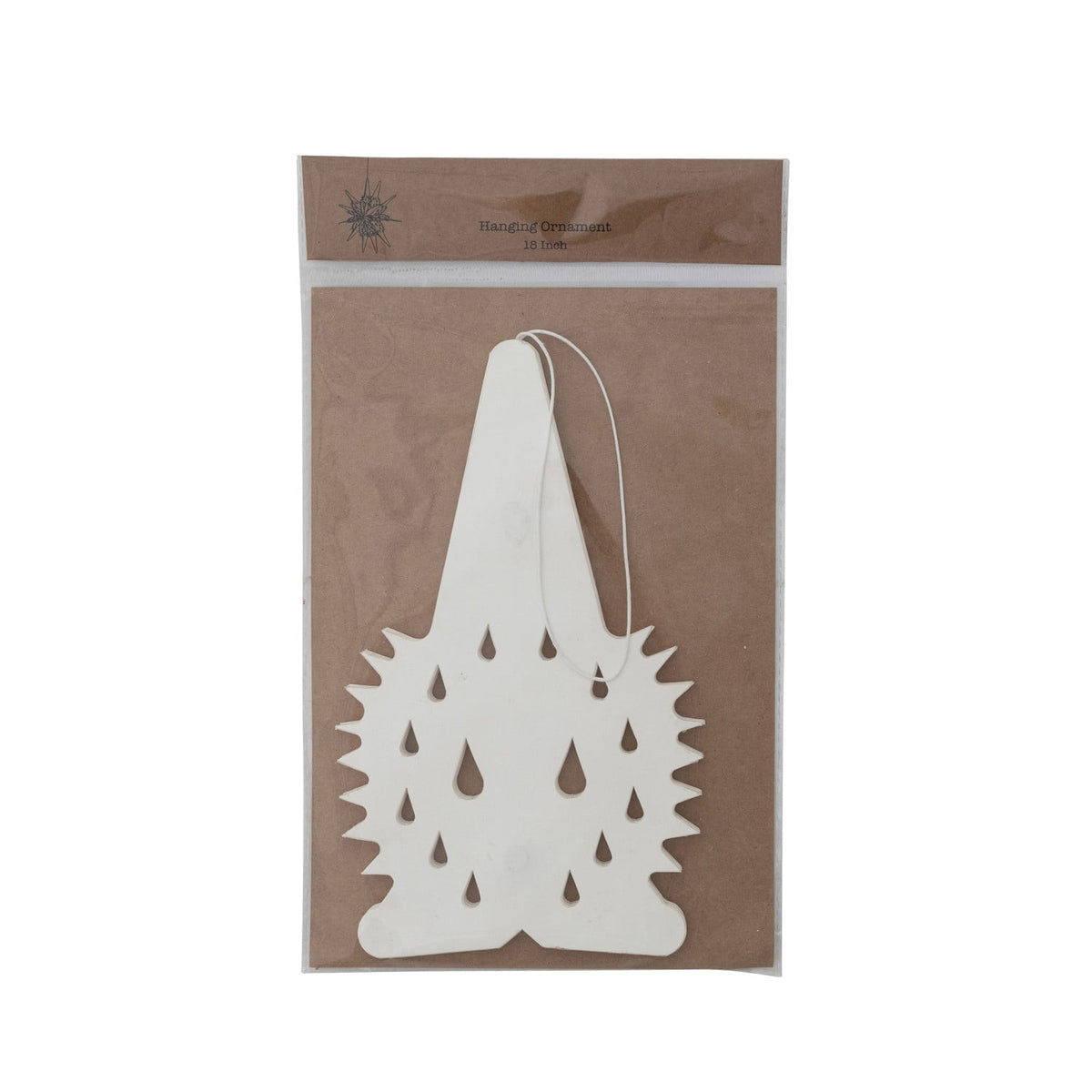 Recycled Paper Folding Snowflake Ornament, Ivory – 18"