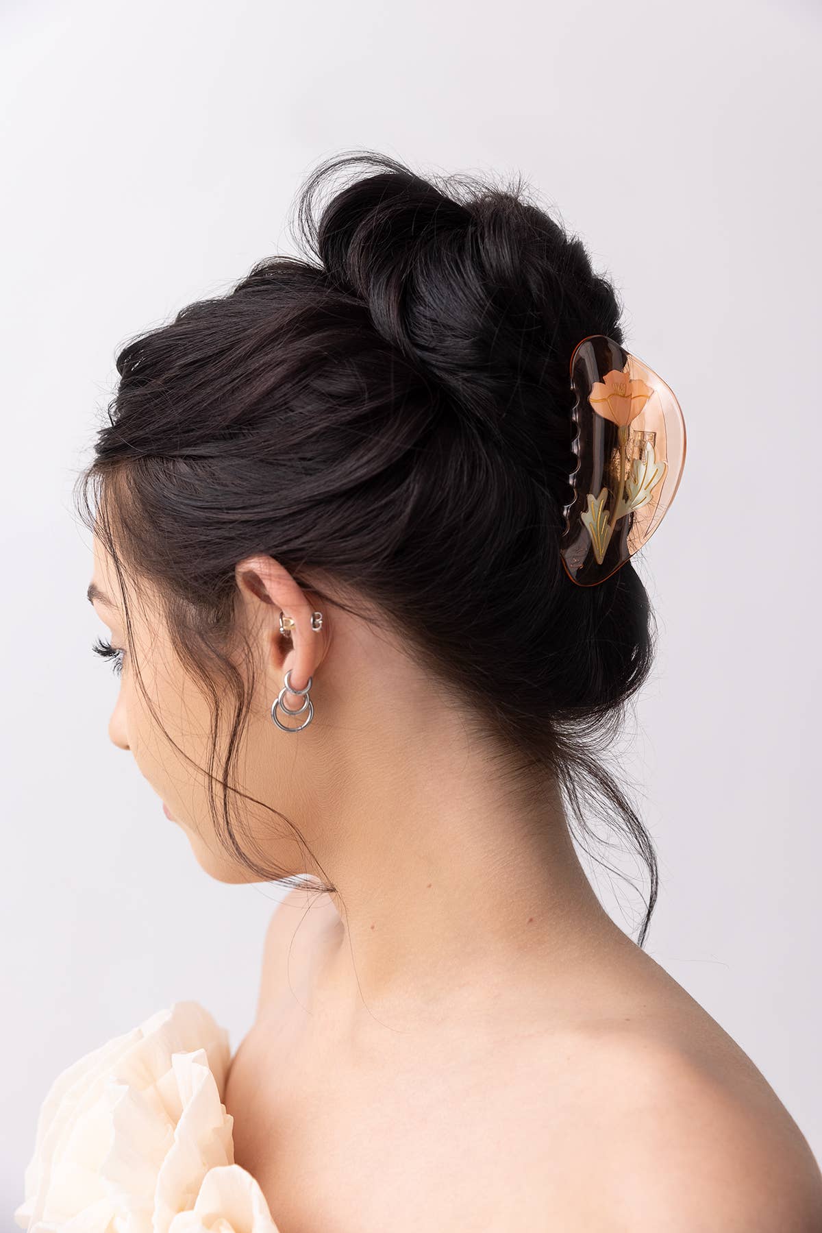 California Poppy Claw - Orange Acetate Flower Hair Clip