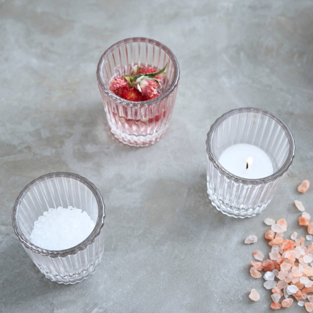 Pressed Clear Juice Glasses - Set of 4